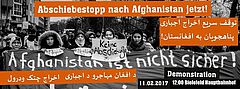 Banner "Keine Abschiebung nach Afghanistan"
