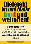 Plakat "Bielefeld ist und bleibt bunt und weltoffen"