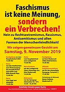 Plakat 'Faschismus ist keine Meidung, sondern ein verbrechen'